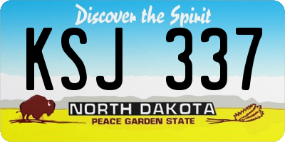 ND license plate KSJ337