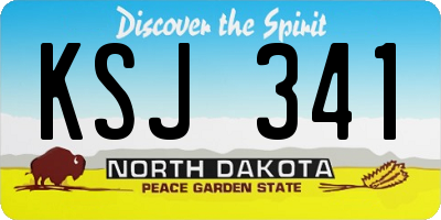 ND license plate KSJ341