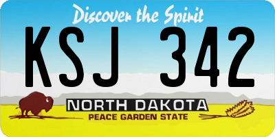 ND license plate KSJ342