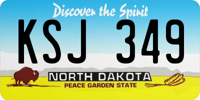 ND license plate KSJ349