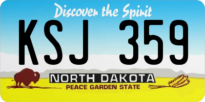 ND license plate KSJ359