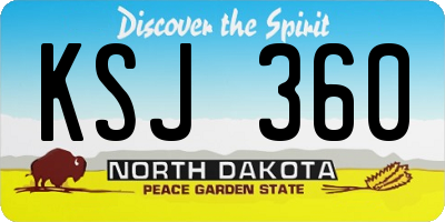 ND license plate KSJ360