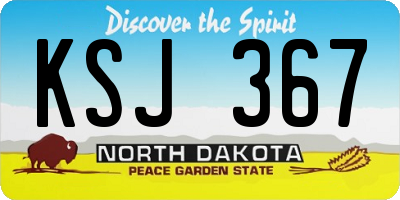 ND license plate KSJ367