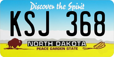 ND license plate KSJ368