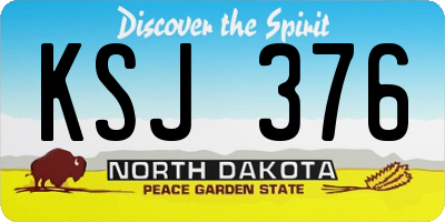 ND license plate KSJ376