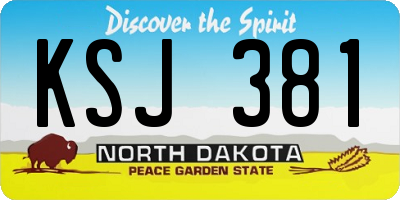 ND license plate KSJ381