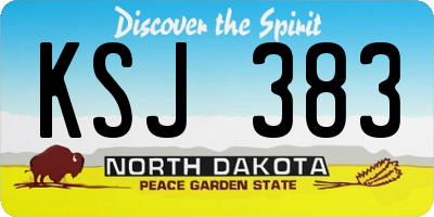 ND license plate KSJ383
