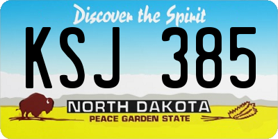 ND license plate KSJ385