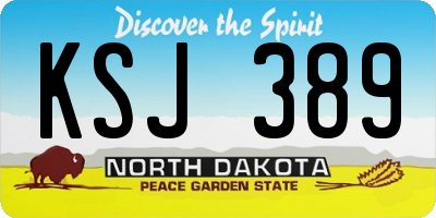 ND license plate KSJ389