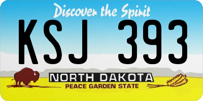 ND license plate KSJ393