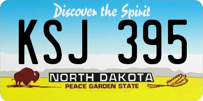 ND license plate KSJ395