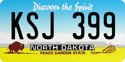 ND license plate KSJ399