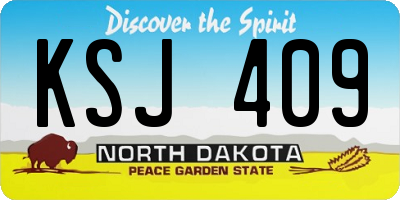 ND license plate KSJ409