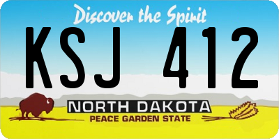 ND license plate KSJ412