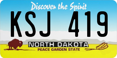 ND license plate KSJ419