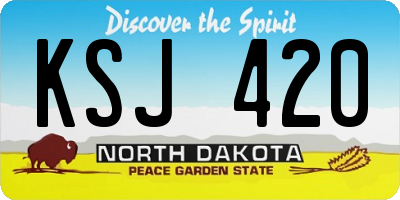 ND license plate KSJ420