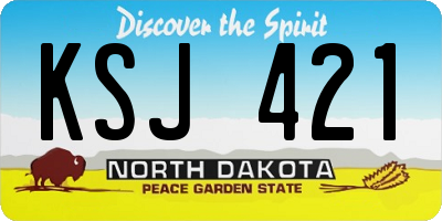 ND license plate KSJ421