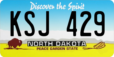 ND license plate KSJ429