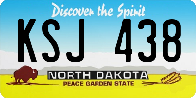 ND license plate KSJ438