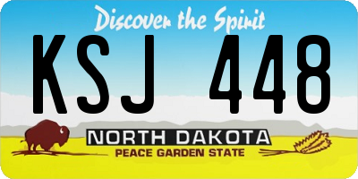 ND license plate KSJ448