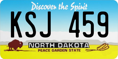 ND license plate KSJ459
