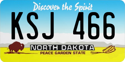 ND license plate KSJ466