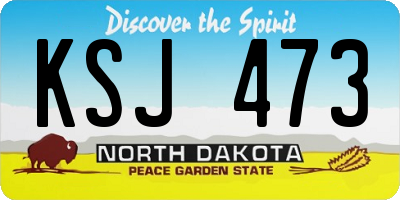 ND license plate KSJ473