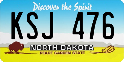 ND license plate KSJ476