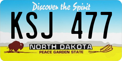 ND license plate KSJ477
