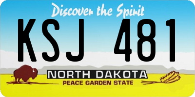 ND license plate KSJ481