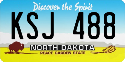 ND license plate KSJ488