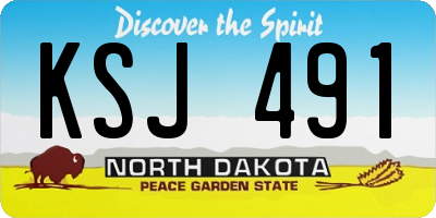 ND license plate KSJ491