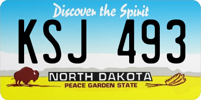 ND license plate KSJ493