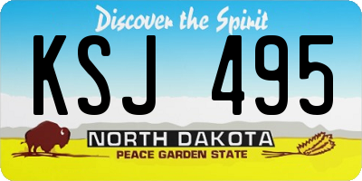 ND license plate KSJ495