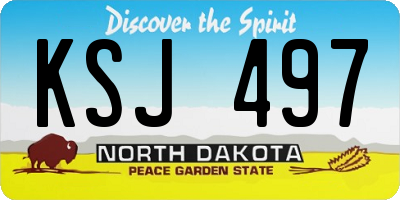 ND license plate KSJ497