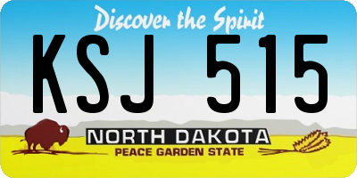ND license plate KSJ515