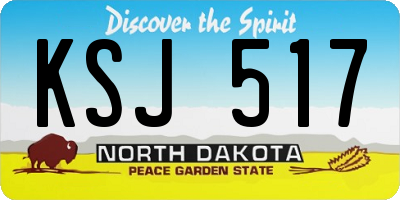 ND license plate KSJ517