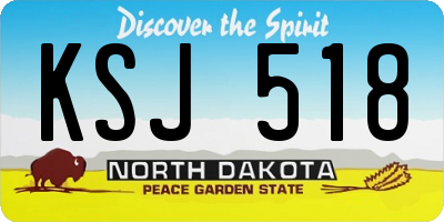 ND license plate KSJ518