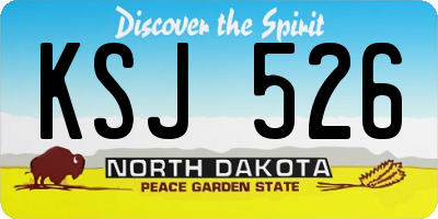 ND license plate KSJ526