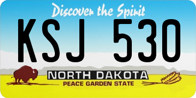 ND license plate KSJ530
