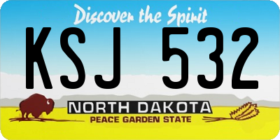 ND license plate KSJ532