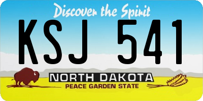 ND license plate KSJ541