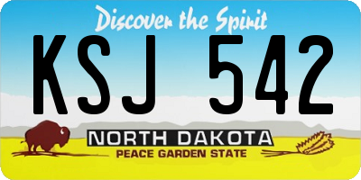 ND license plate KSJ542