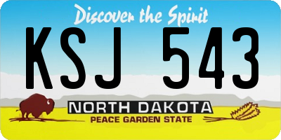 ND license plate KSJ543