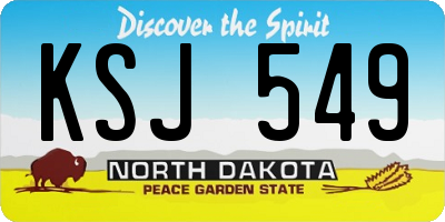 ND license plate KSJ549