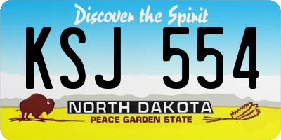 ND license plate KSJ554