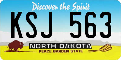 ND license plate KSJ563