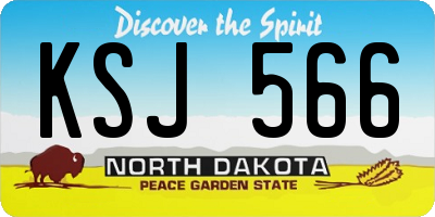 ND license plate KSJ566