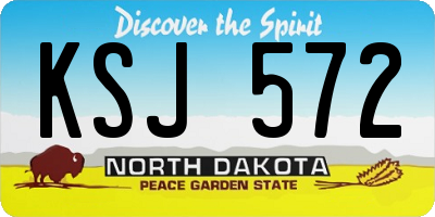 ND license plate KSJ572