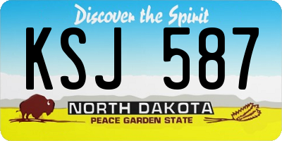 ND license plate KSJ587